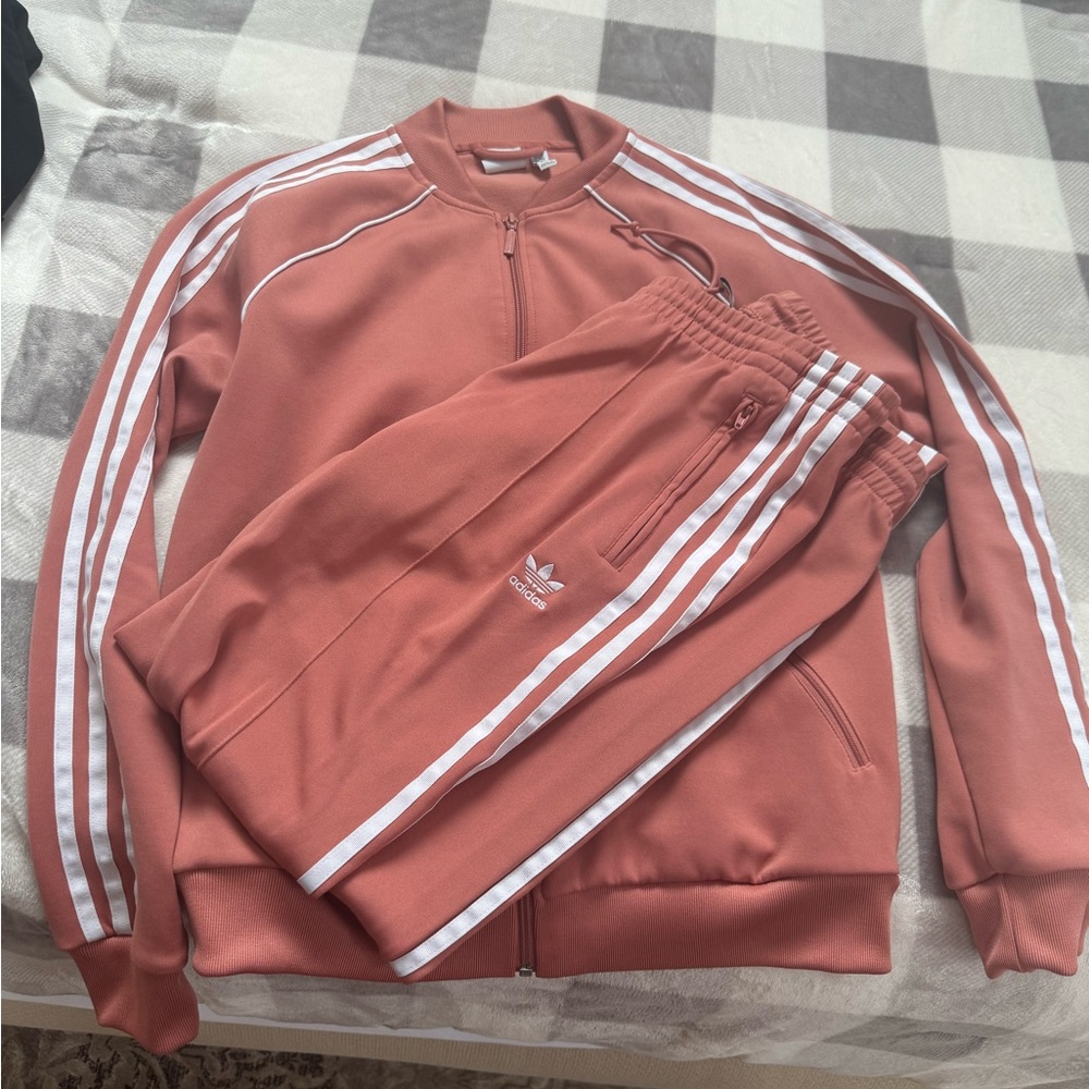 Adidas coral track suit size medium